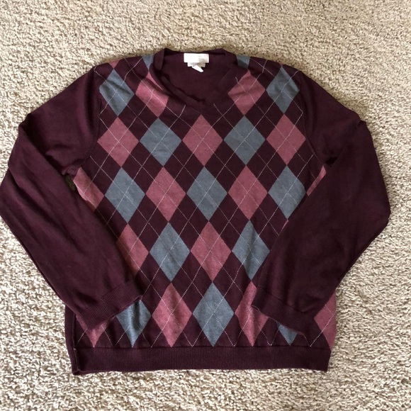 Banana Republic Silk Cashmere Argyle Sweater